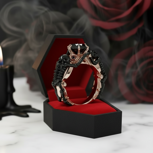 My Ride or Die Promise Ring (Biker Series)- 1.5 Ct Round Cut Diamond Gothic Ring