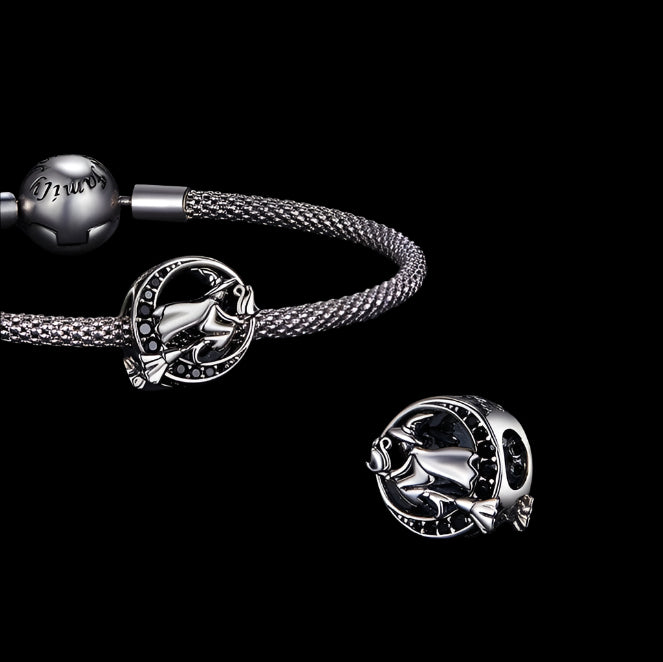 Neo-Gothic Skull & Enamel Blood Roses Charms