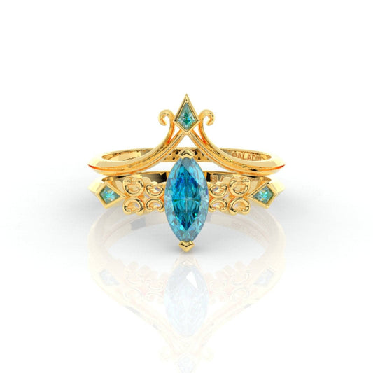 Paladin's 2-piece Ring Set (Women)- 14k Yellow Gold Video Game Inspired Rings