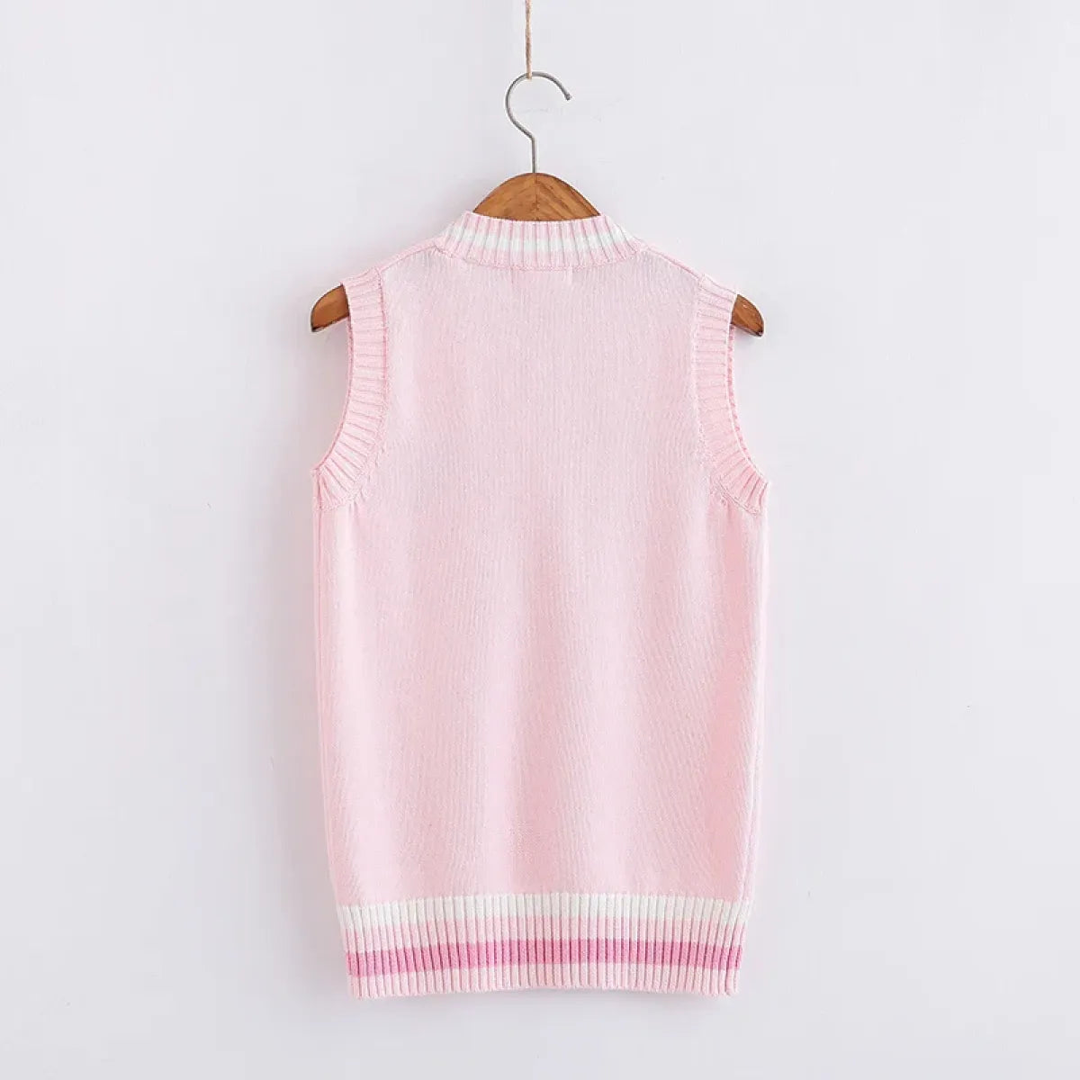 Kawaii Pink Pastel Bunny Vest Sweater