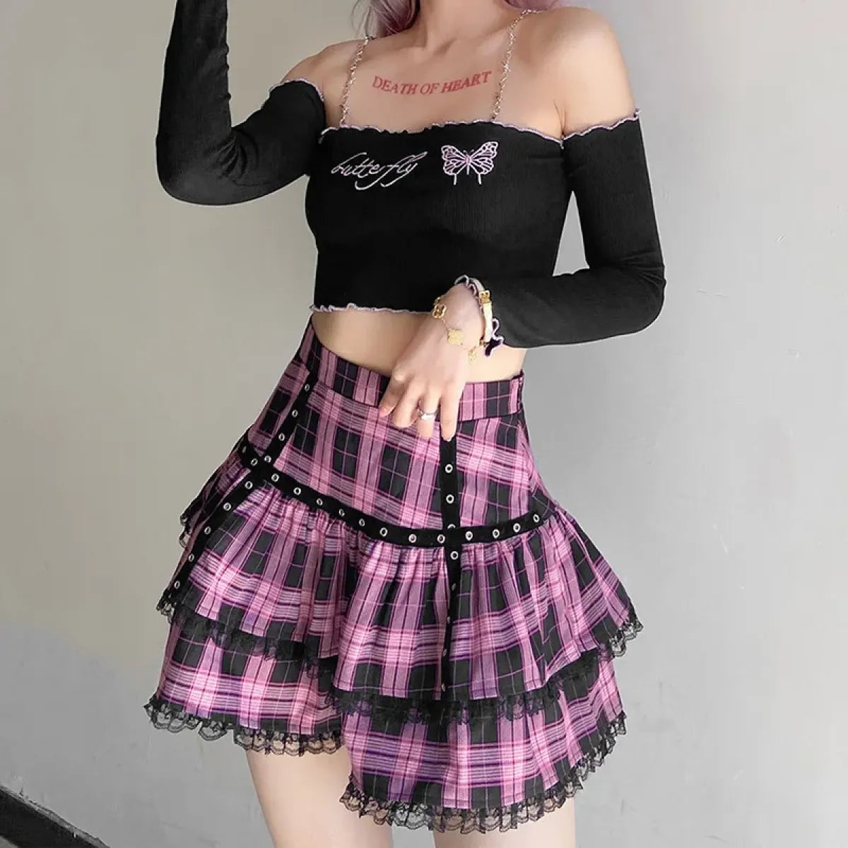 Lolita Plaid Mini Skirt – Gothic Harajuku