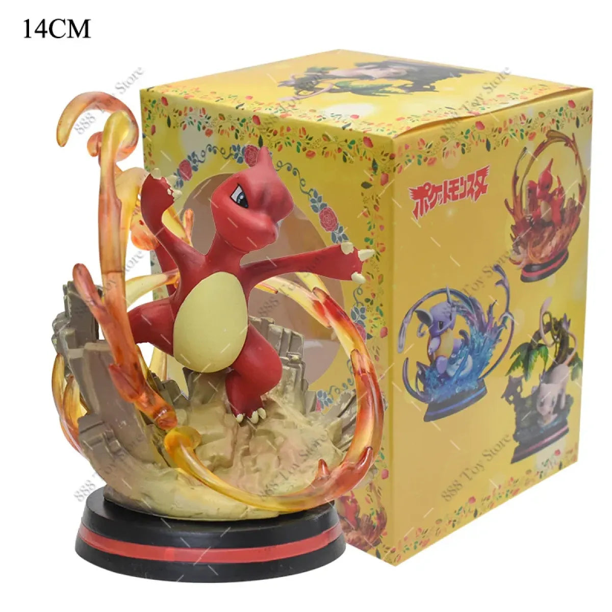 Pokemon Charizard, Squirtle, Bulbasaur, Vulpix Figures