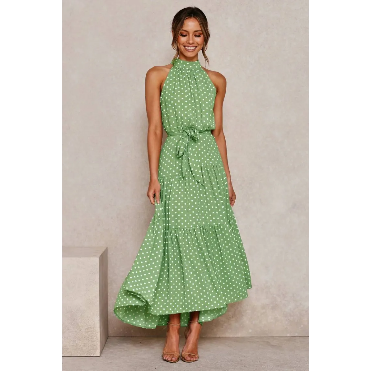 Polka Dot Halter Dress