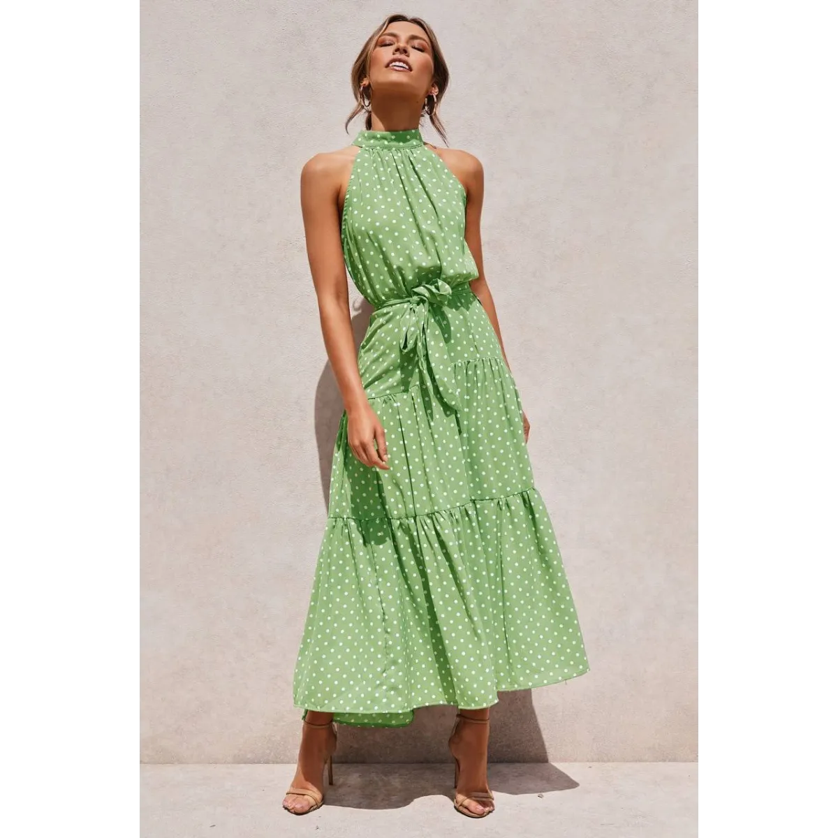 Polka Dot Halter Dress