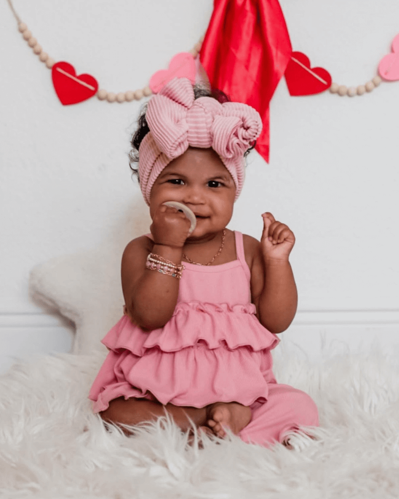 Presley Ruffle Tank Two-Piece Set - Pink