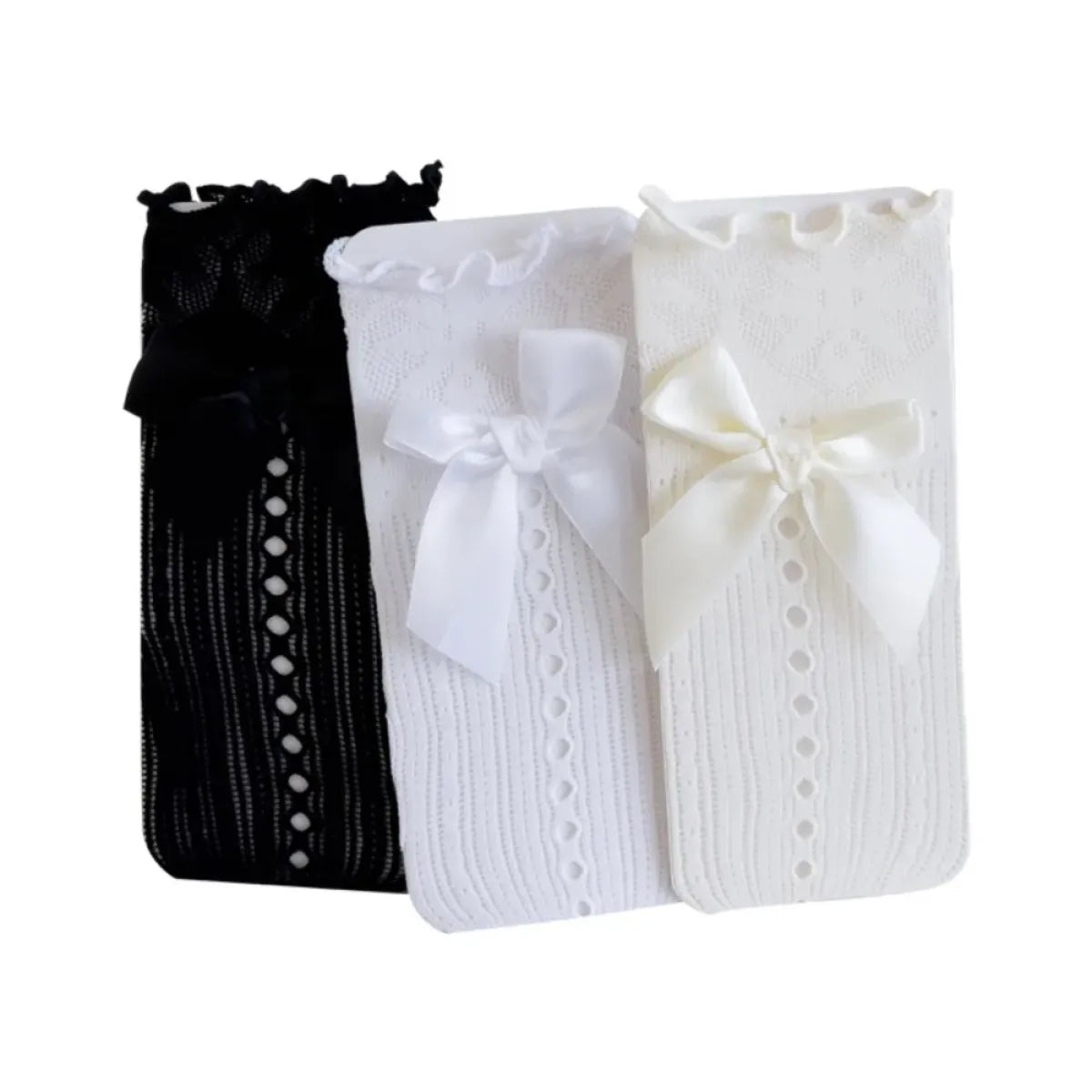 Princess Bowknot Lace Socks - Spring/Summer Calf-Length Stockings