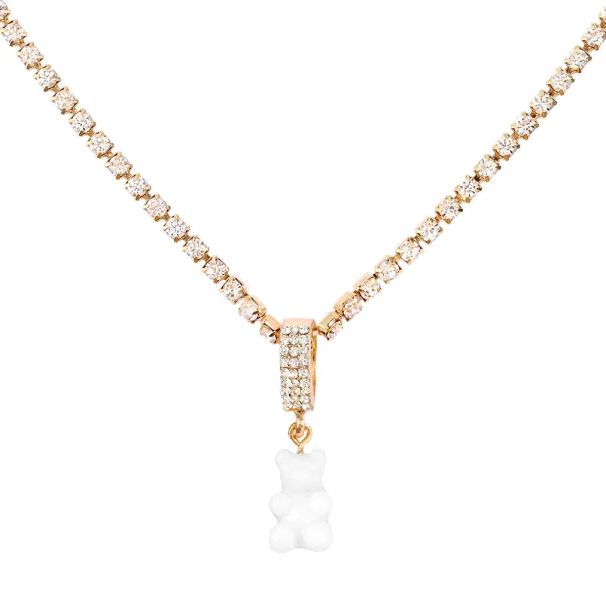 Punk Gummy Bear Crystal Choker - Colorful Metal Multi-layer Necklace