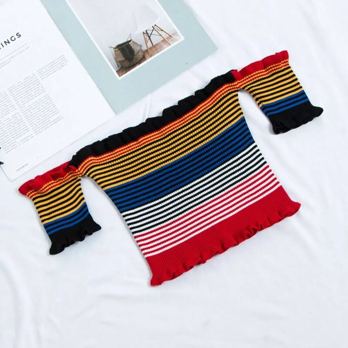Rainbow Striped Crop Top