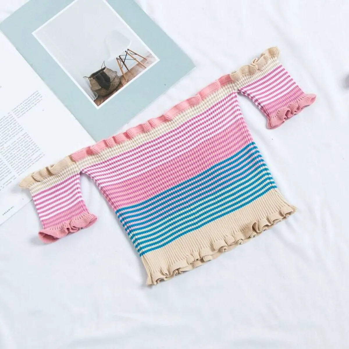 Rainbow Striped Crop Top