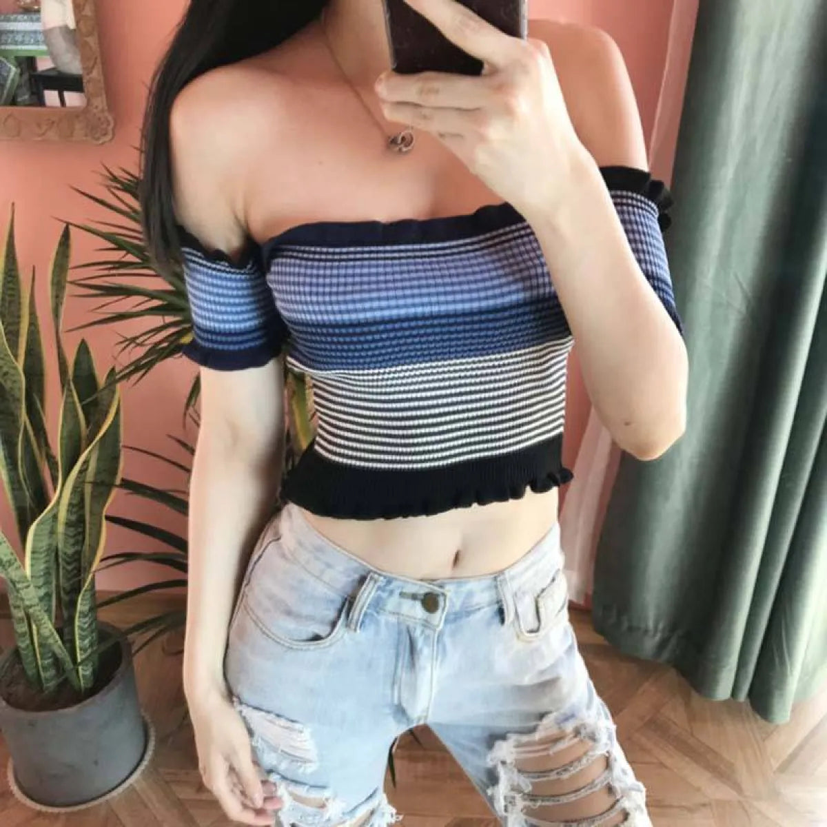 Rainbow Striped Crop Top