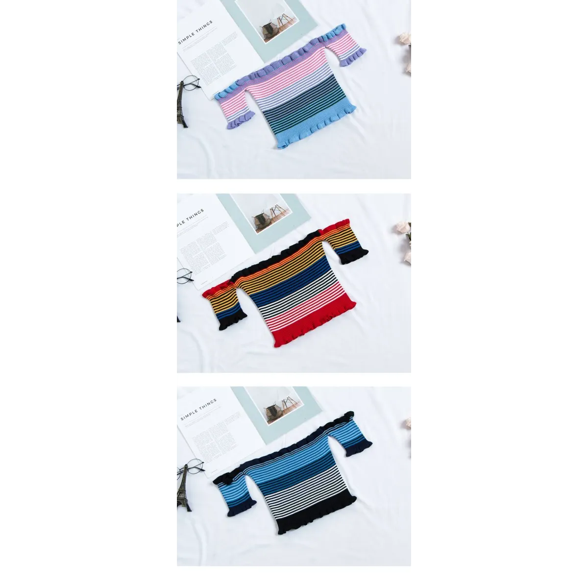 Rainbow Striped Crop Top