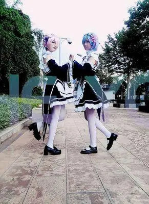 Ram Rem Cosplay Costume - Re:Zero Kara Hajimeru Isekai Seikatsu - Black Maid Outfit