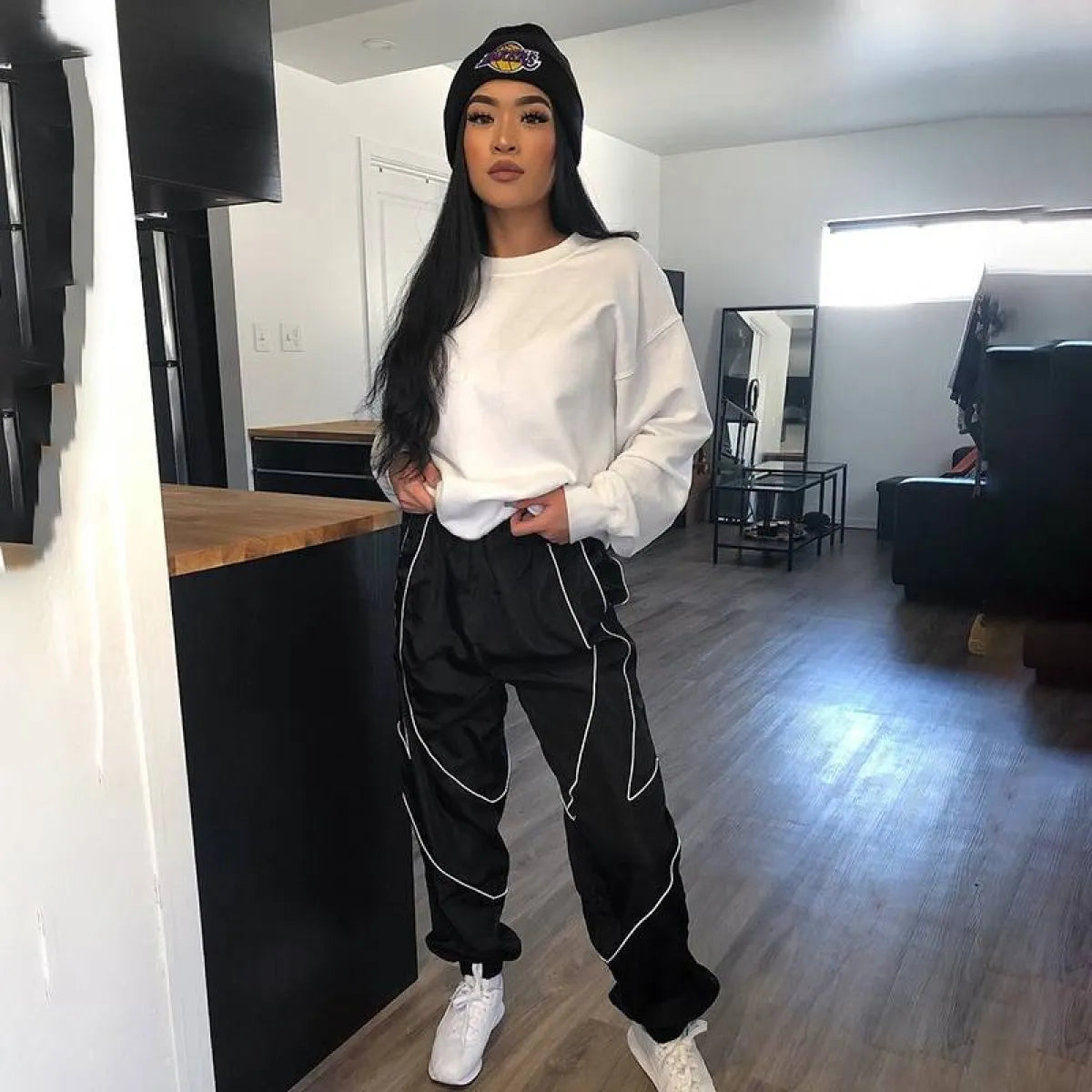 Fashion Reflective Strip Sweatpants