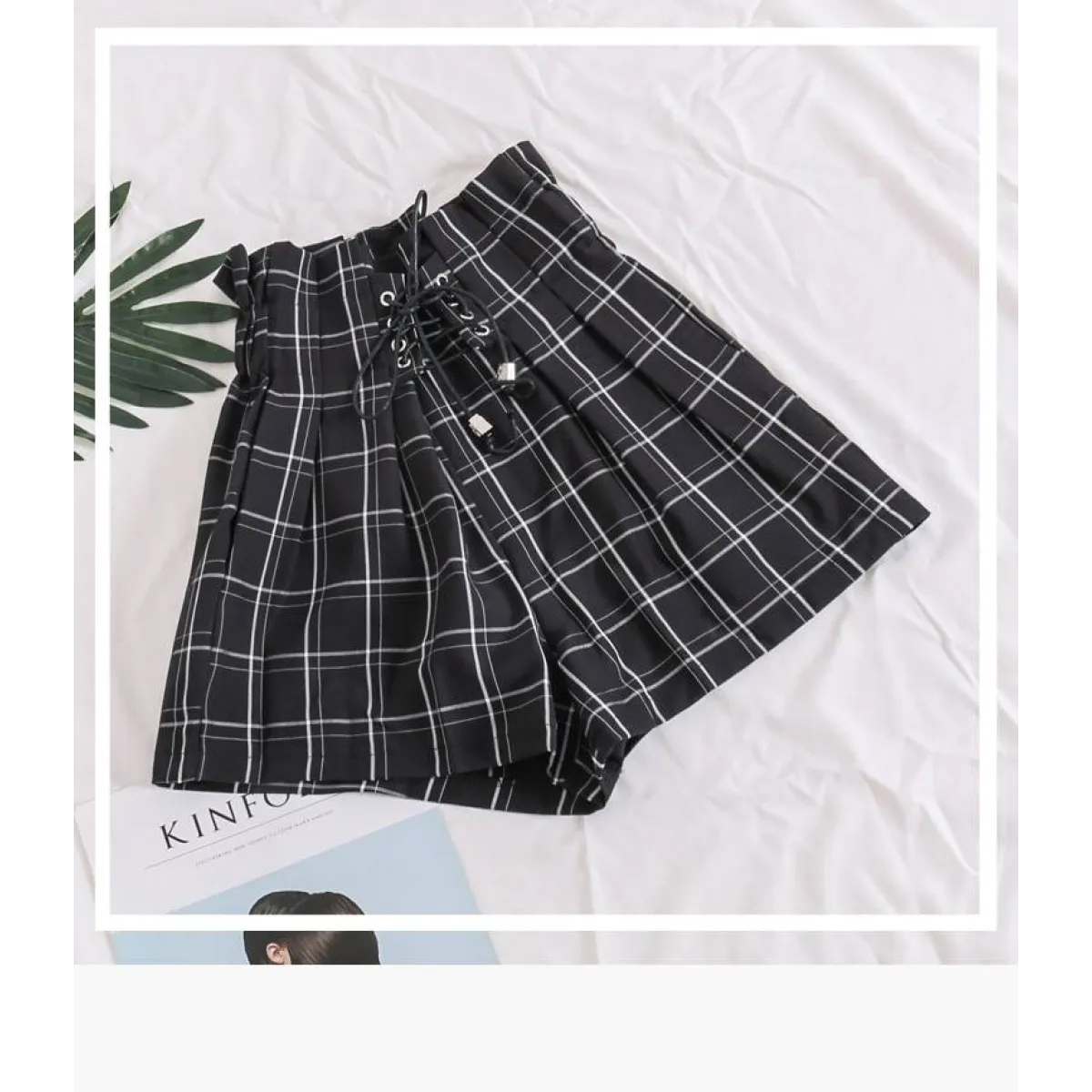 Ribbon Tie High Waist Shorts