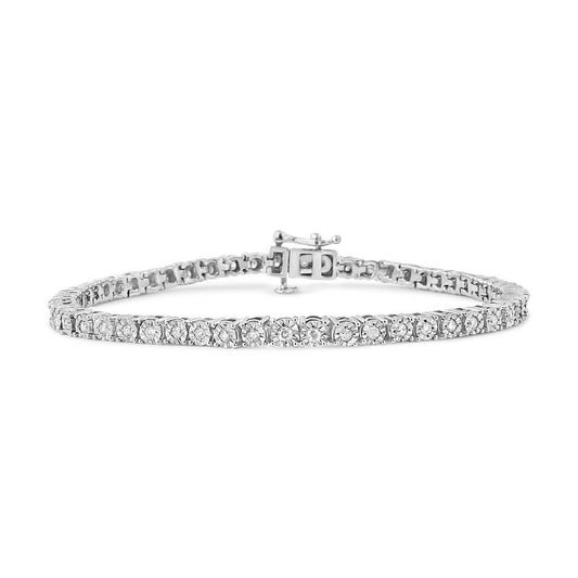 1 Carat Real Diamond Tennis Bracelet in Sterling Silver