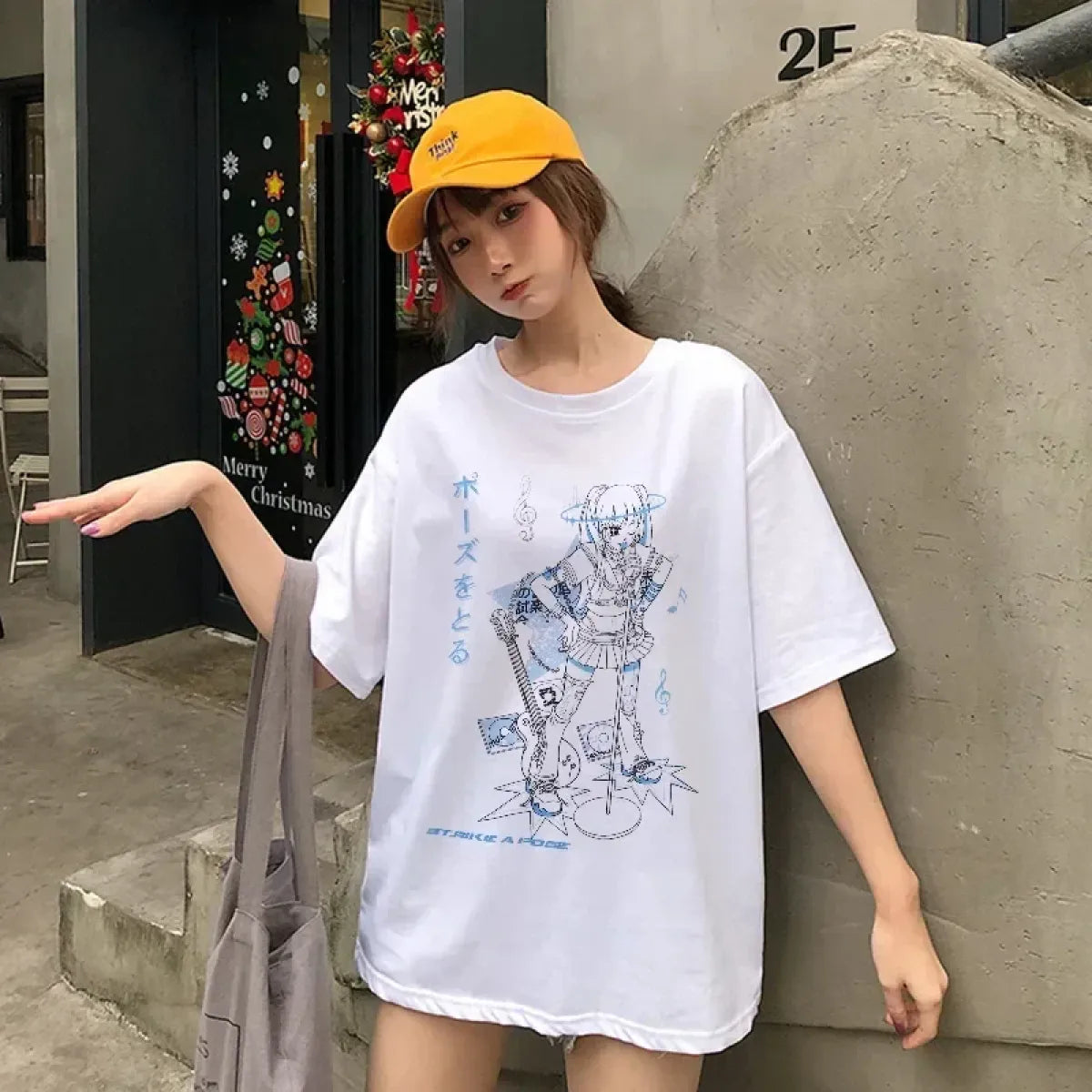 Rockstar Anime Girl Oversized Tee
