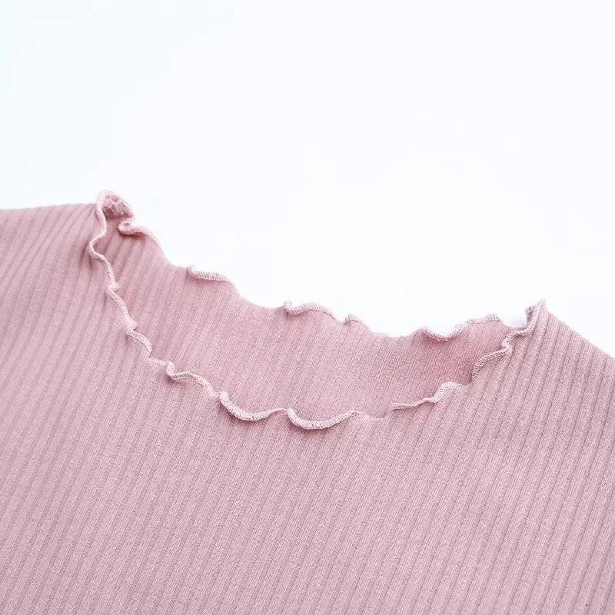 Ruffle Trim Crop Top