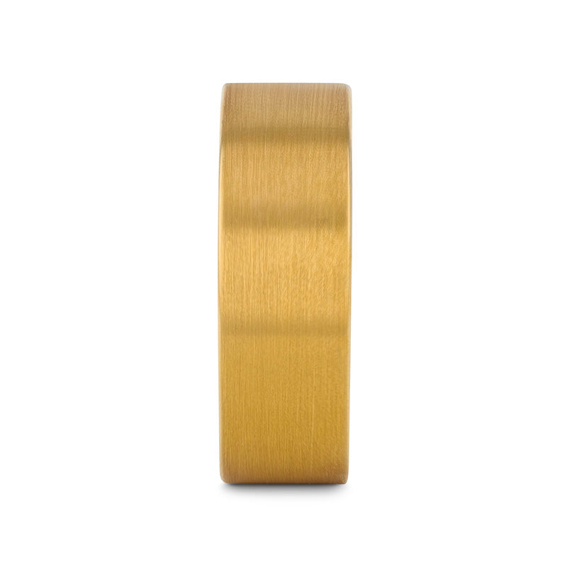 AUDEN Gold-Plated Flat Brushed Tungsten Wedding Ring — 4mm, 6mm & 8mm
