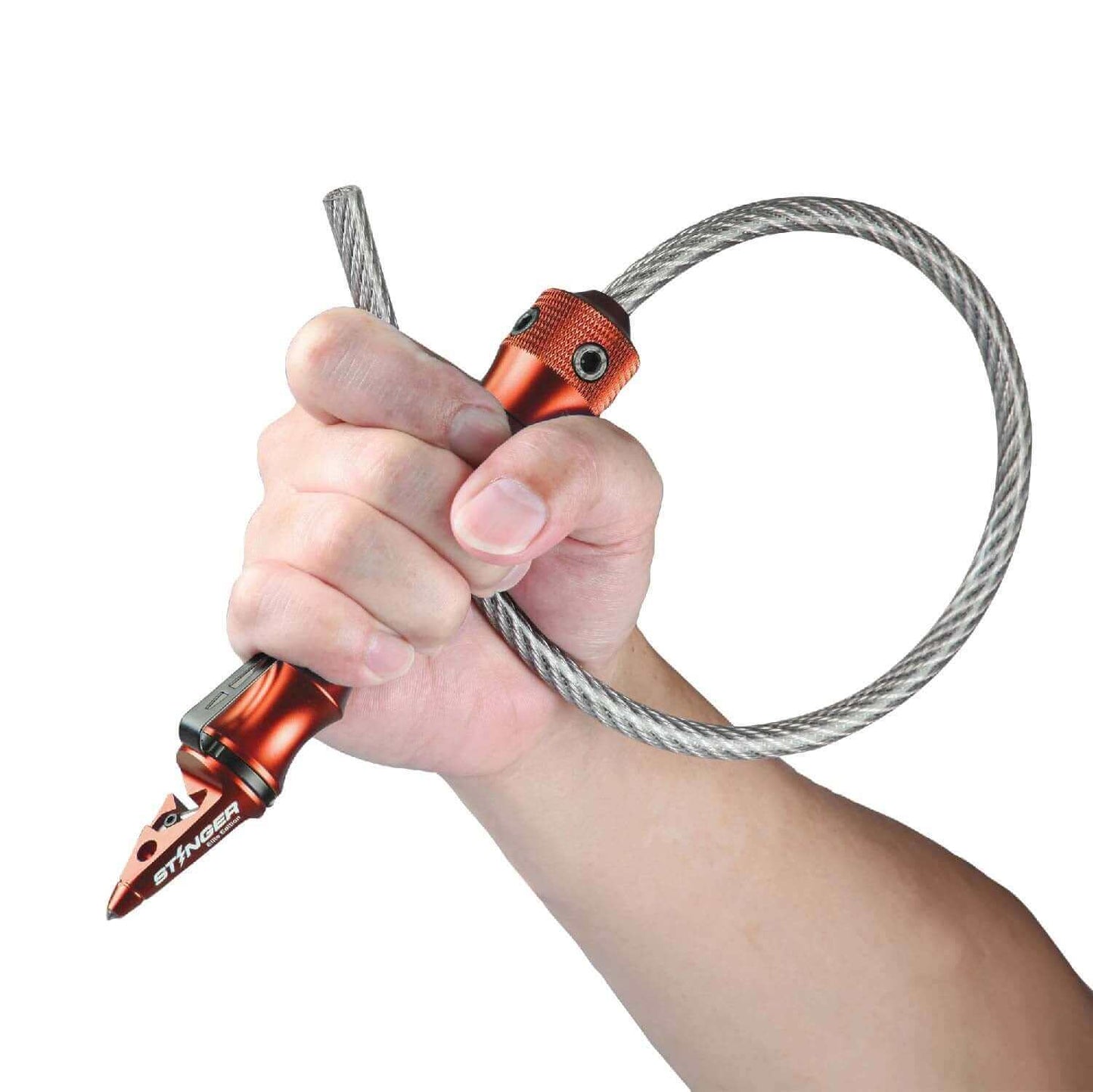 Stinger Whip Car Emergency Tool with Seat Belt Cutter and Window Breaker (Elite Edition, Orange)