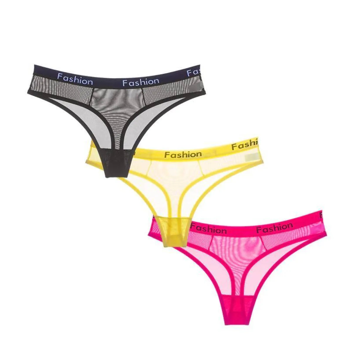 Set Of 3 See-Through Sports Thongs