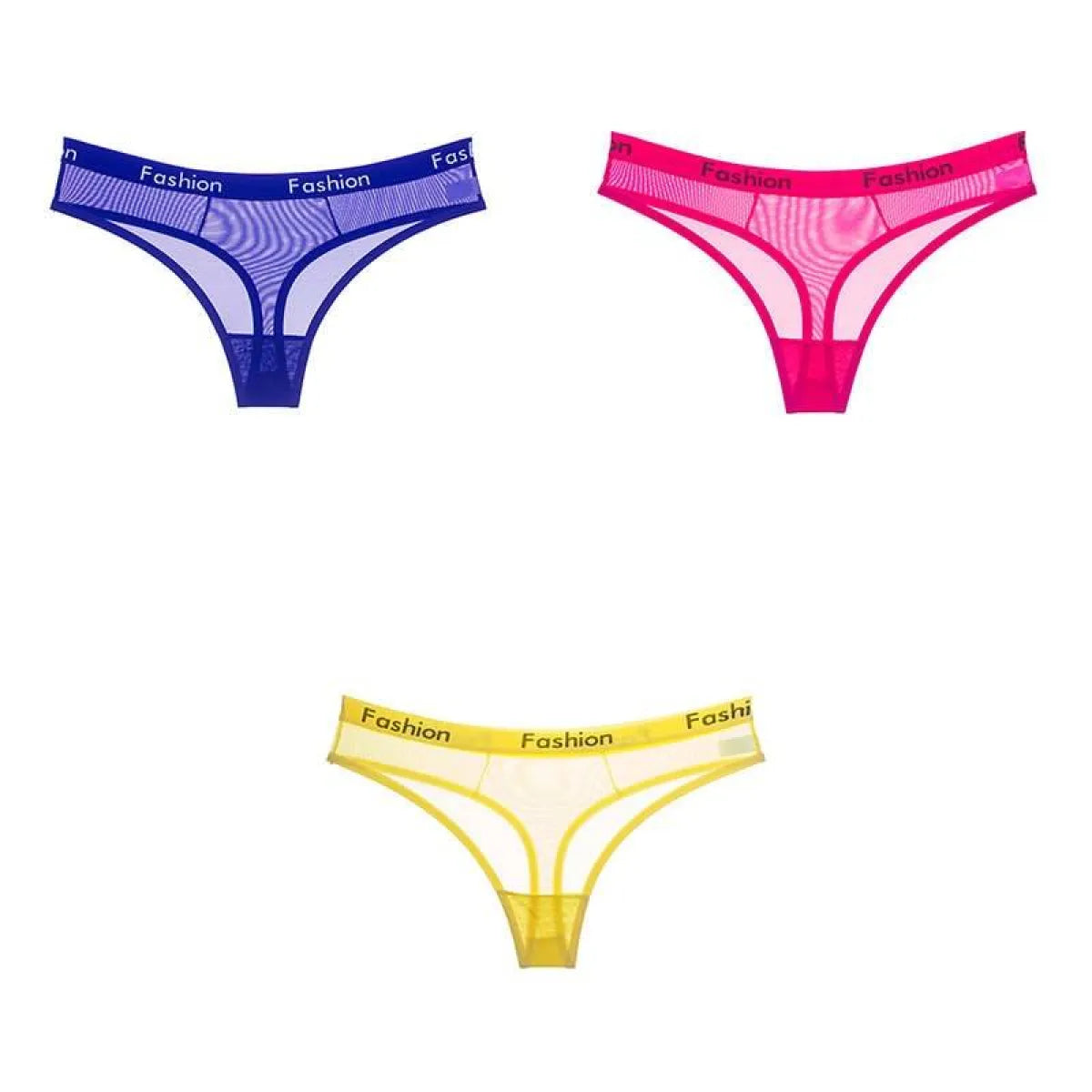 Set Of 3 See-Through Sports Thongs