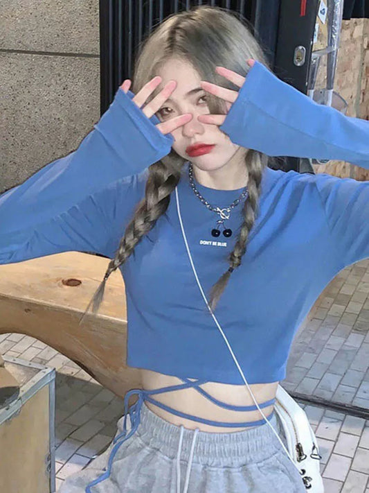 Sexy Crop Long Sleeve T-Shirt