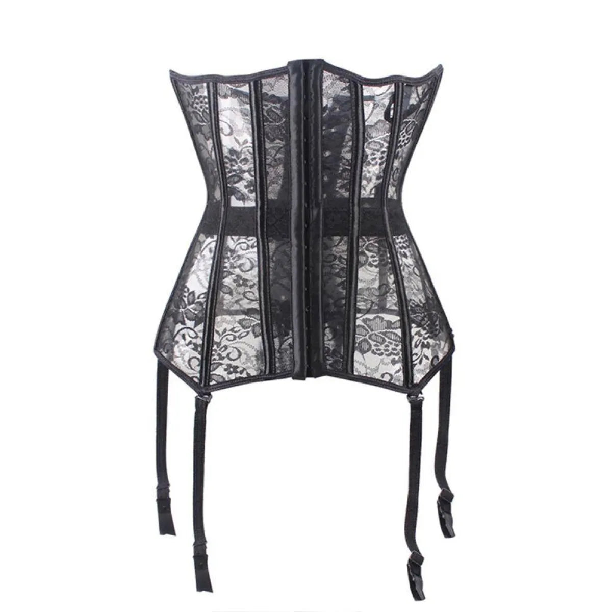 Sexy Sheer Corset Bustier With Garters