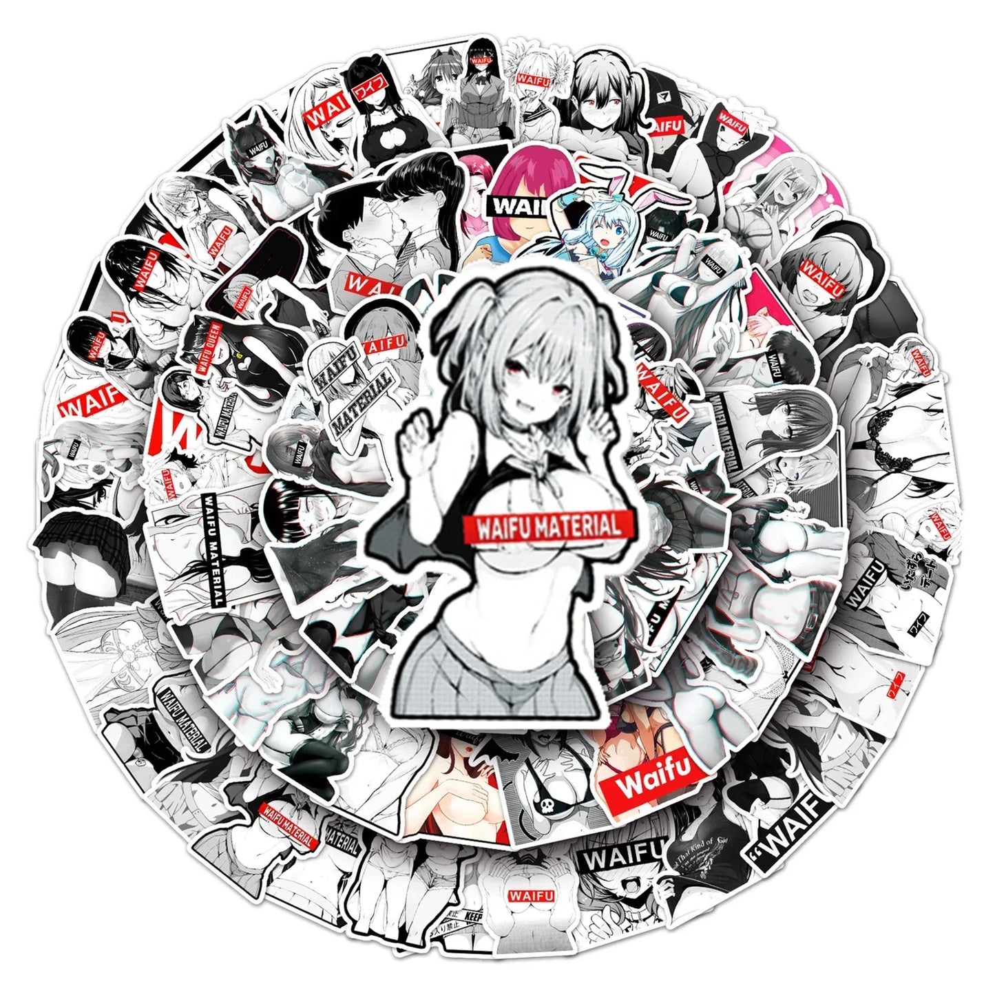 Sexy Waifu Girl Stickers - 10/30/50/101PCS - Hentai Adult Anime Decals