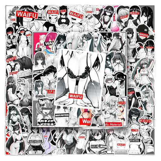 Sexy Waifu Girl Stickers - 10/30/50/101PCS - Hentai Adult Anime Decals