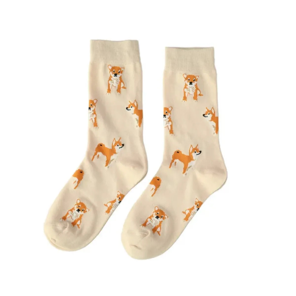 Shiba Inu Crew Socks - Kawaii Pet Animal Combed Cotton Short Socks