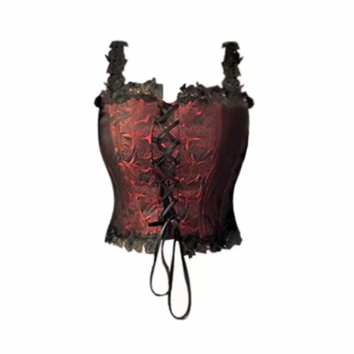 Gothic Lace-Up Crop Top – Sleeveless Vintage Design