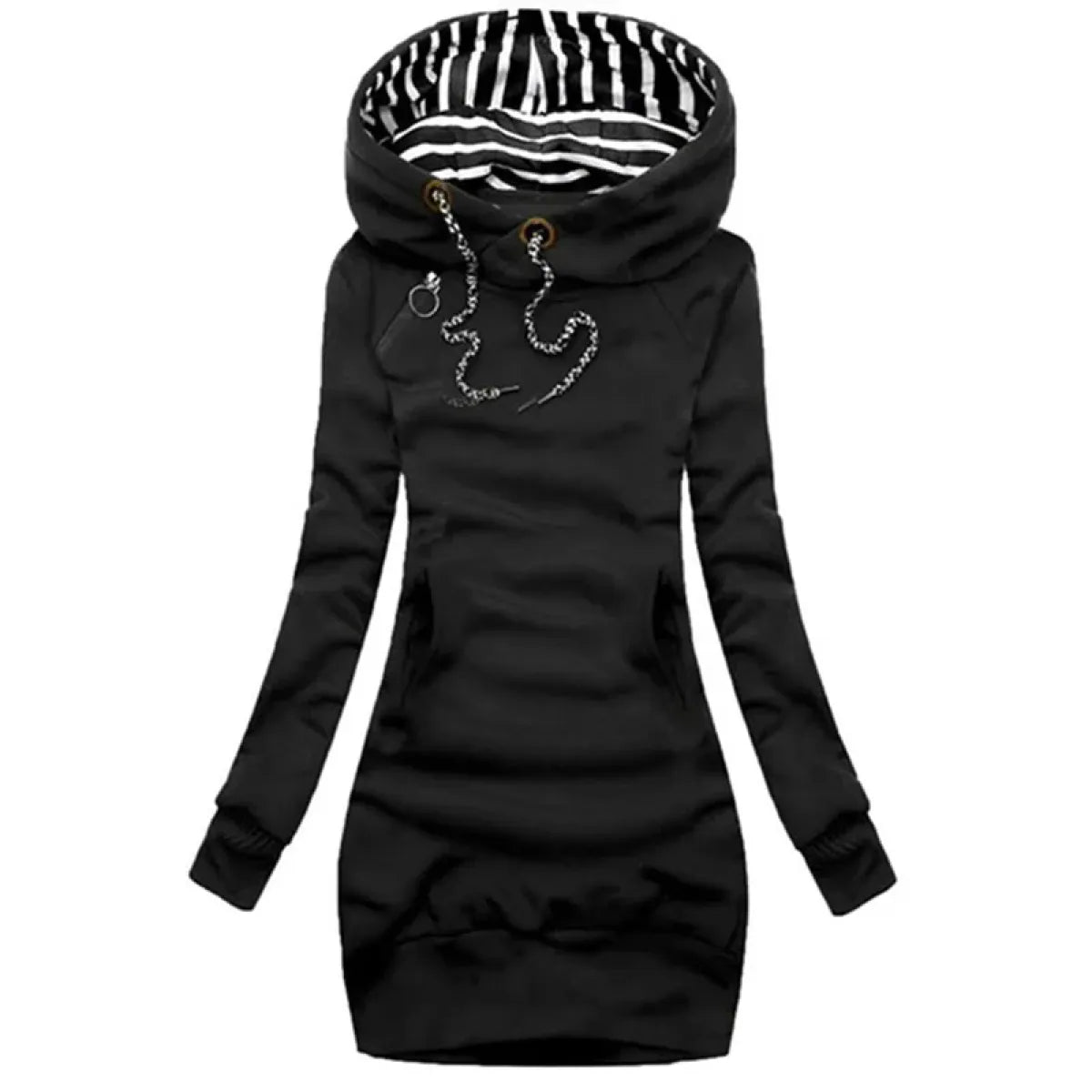 Casual Sweater Dress - Slim Fit Long Sleeve Pullover Sweatshirt