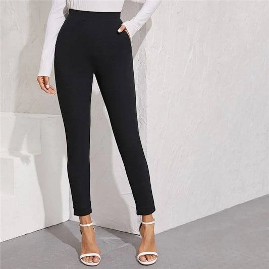 Women's Elastic Formal Solid Color Pants