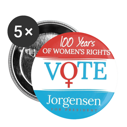 100 Years of Womens Rights Buttons large 2.2'' (5-pack)