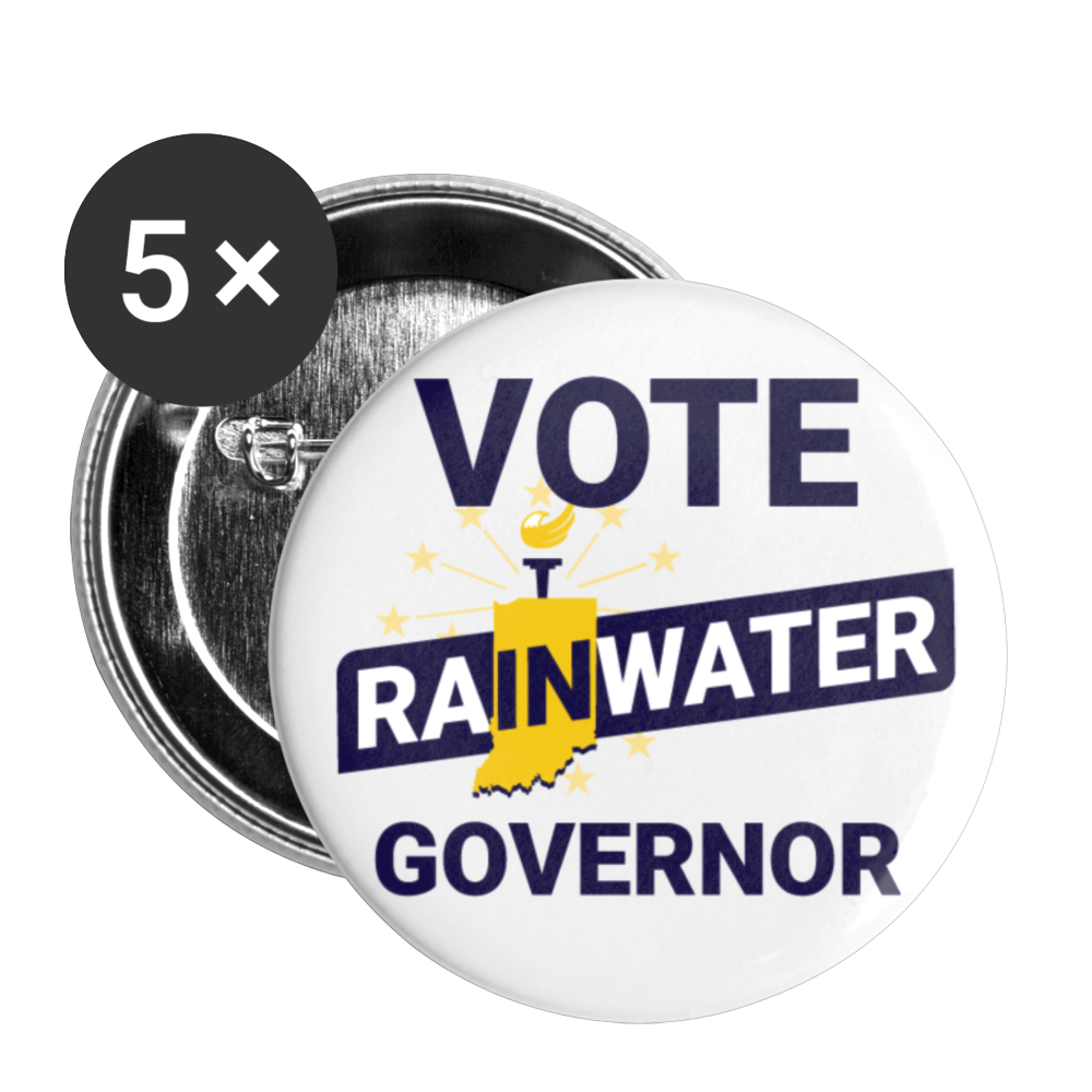VOTE Rainwater Governor Buttons (White) small 1'' (5-pack)