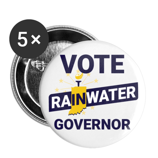 VOTE Rainwater Governor Buttons (White) small 1'' (5-pack)