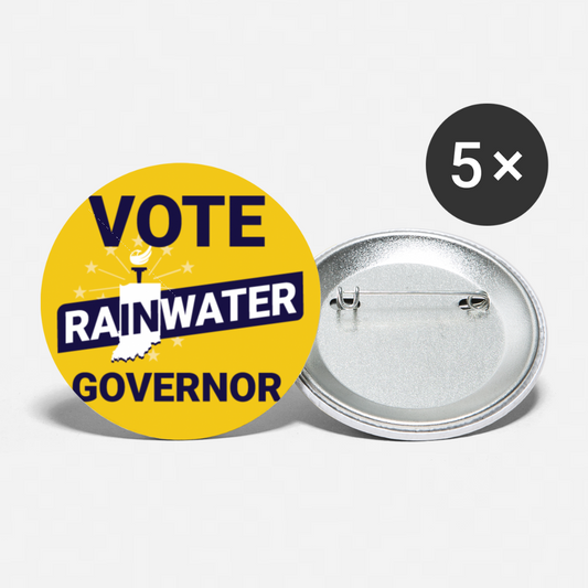 VOTE Rainwater Governor Buttons (Gold) small 1'' (5-pack)