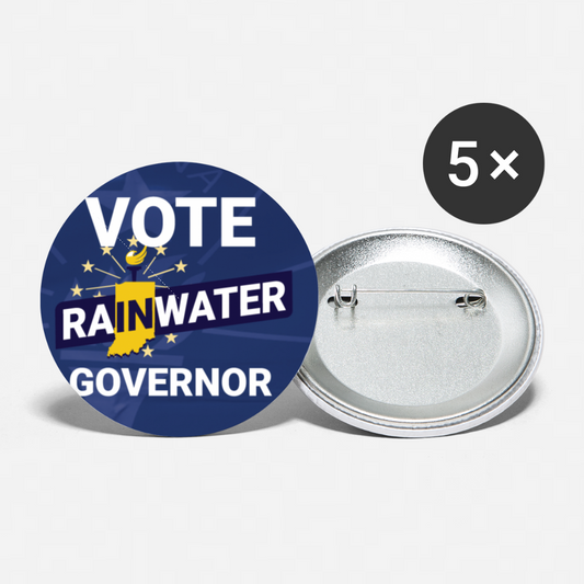 VOTE Rainwater Governor Buttons (Blue) small 1'' (5-pack)