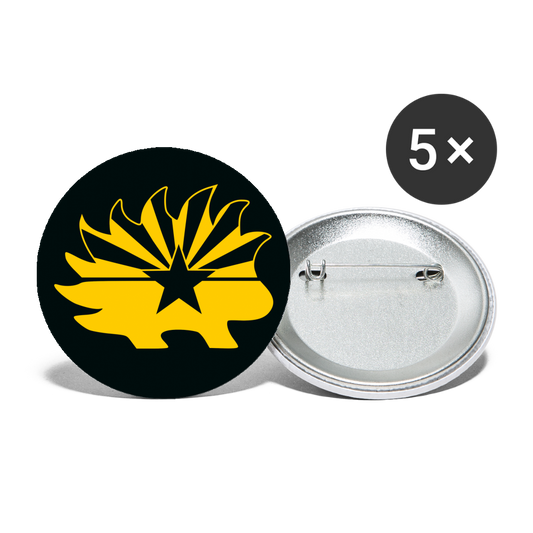 Arizona Libertarian Party Porcupine Black and Gold Buttons large 2.2'' (5-pack)