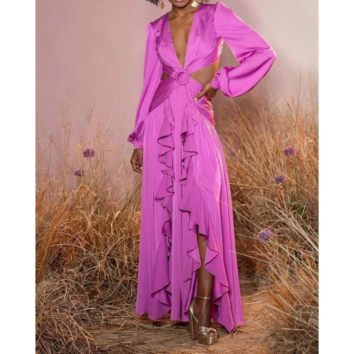 Stylish Wrap Dress With Tie Waist