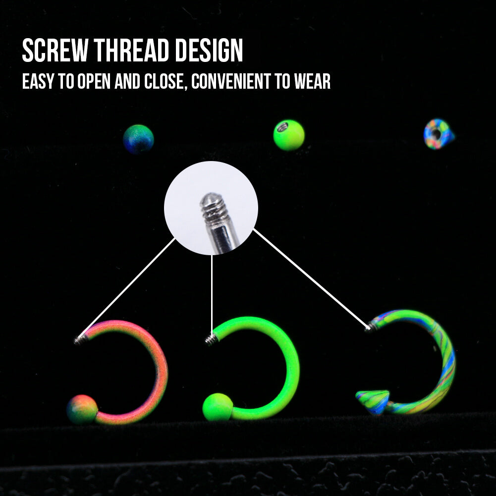 6pcs Corlorful Spike Septum Ring Pack