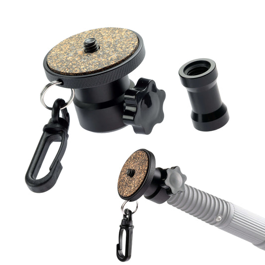 Painter Pole to 1/4"-20 Tripod Mount Adapter with Carabiner – Camera Extension Pole Adapter for Pocket 3, Smartphone Clamp, Action Cameras – High Angle Photo & Video Shooting Tool