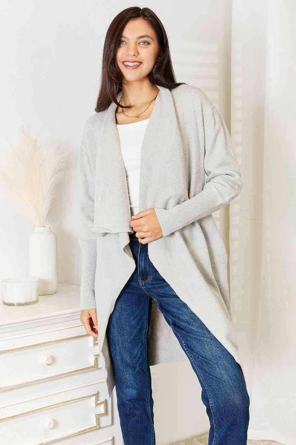 Luxurious pocketed duster cardigan