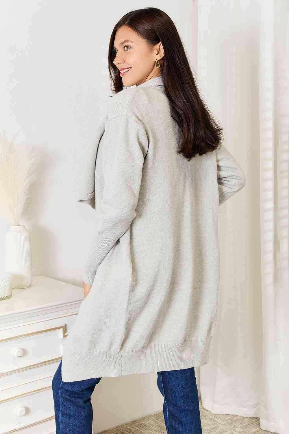 Luxurious pocketed duster cardigan
