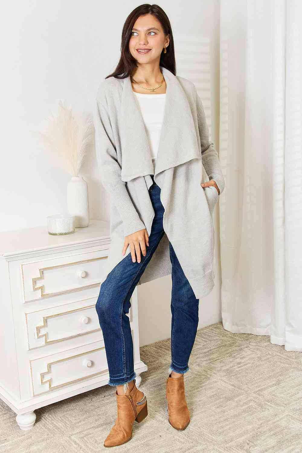 Luxurious pocketed duster cardigan