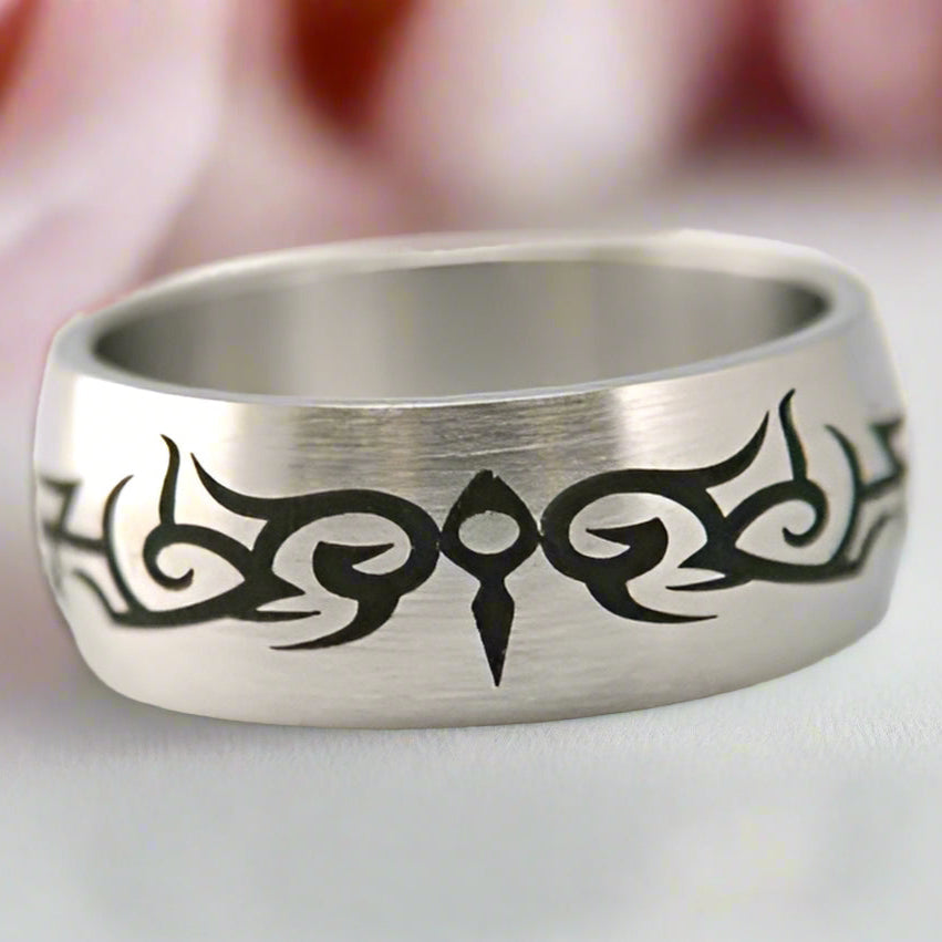 Tribal Design Gothic Men's Ring Band