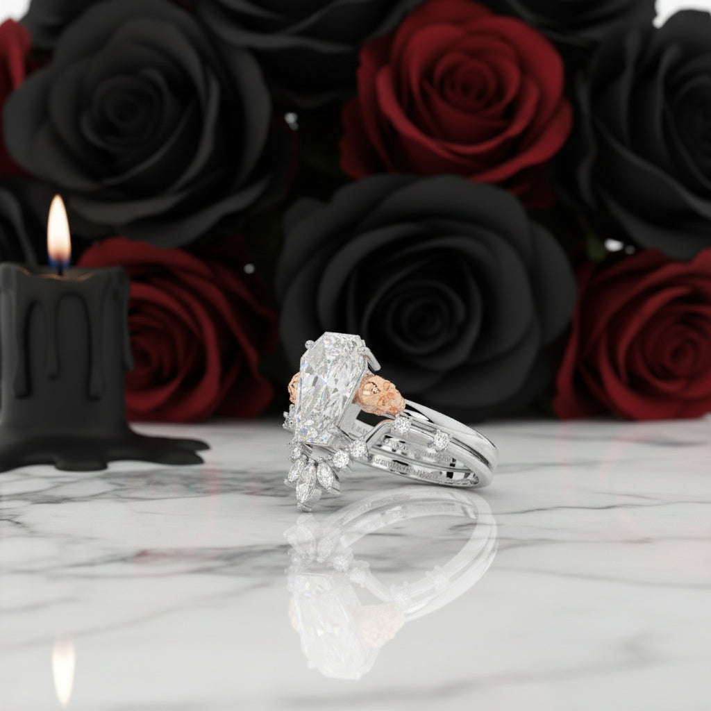 True Love Rings- 14k White Gold Limited Coffin Cut Diamond Rings