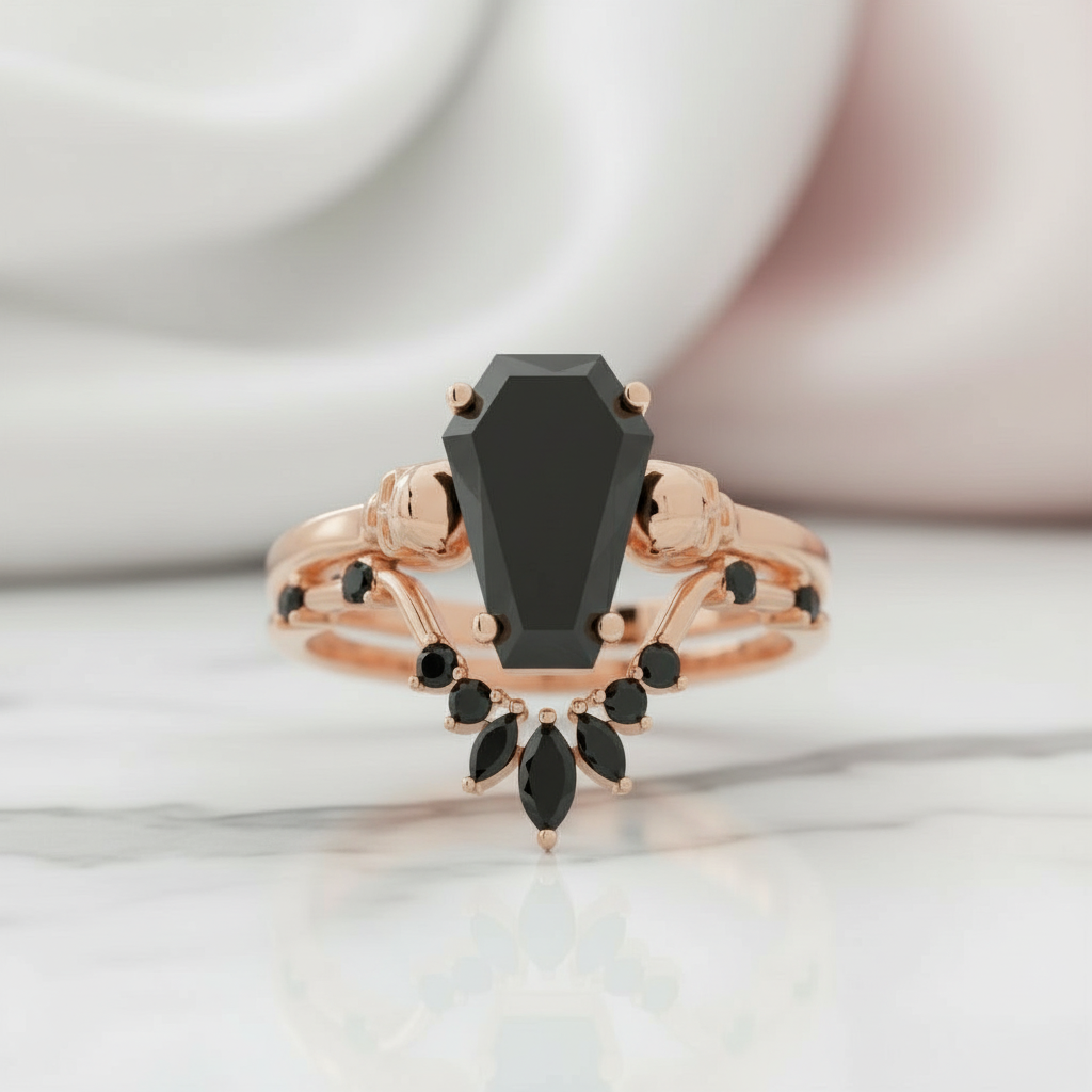 True Love Rings- 14k White Gold Limited Coffin Cut Diamond Rings