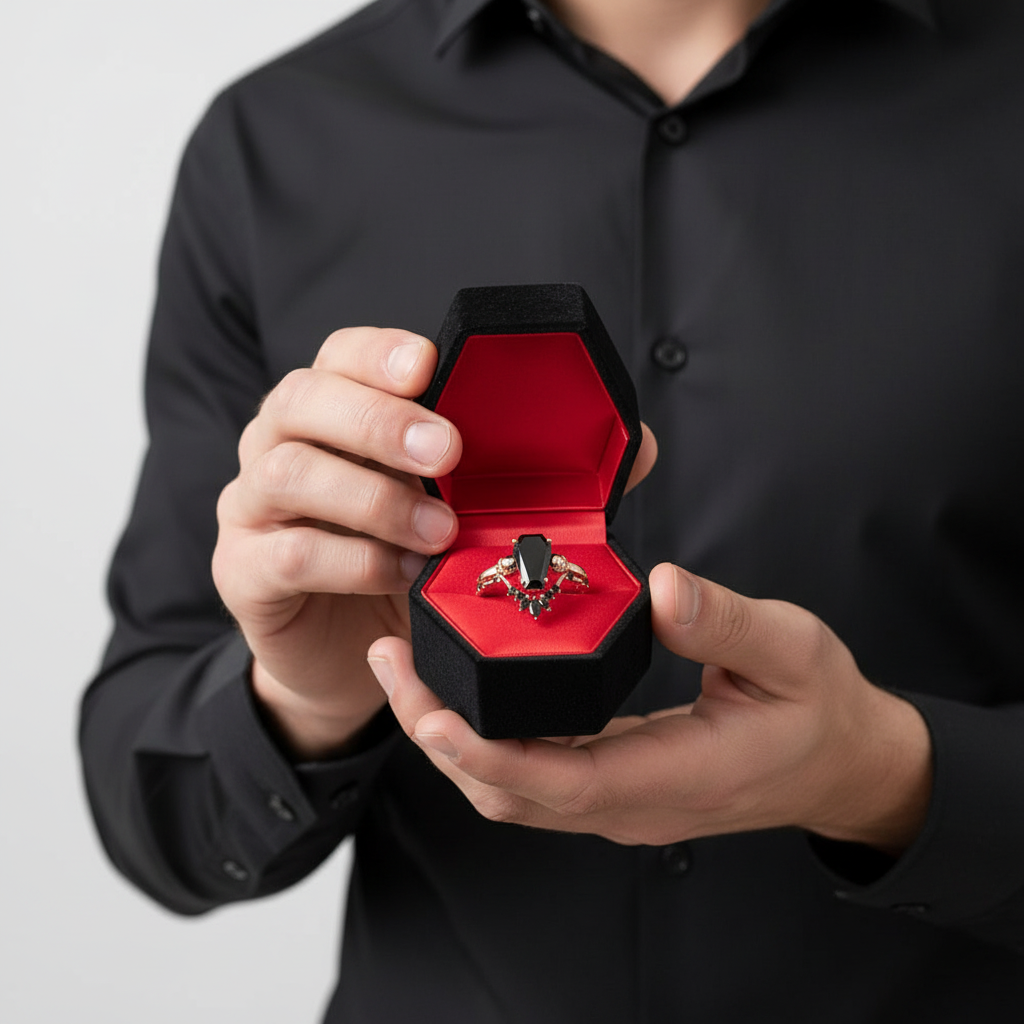 True Love Rings- 14k White Gold Limited Coffin Cut Diamond Rings