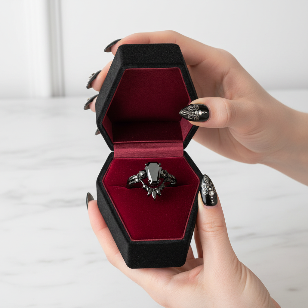 True Love Rings- 14k White Gold Limited Coffin Cut Diamond Rings